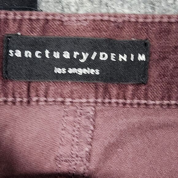 NWT SANCTUARY Purple Social Skinny High Rise Stretch Velvet Pants SIZE 26 - Picture 12 of 16